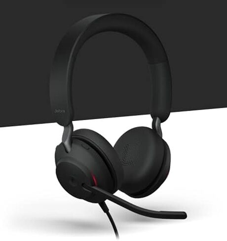 Jabra Evolve2 40 SE - Wired Stereo Headset with Noise Cancelling and 3 Microphone Technology - USB-C Cable - Certified for MS Teams - Also Compatible with Other Platforms - Black in Saudi Arabia