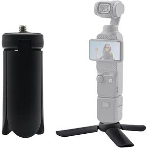 Pocket 3 Mini Tripod for DJI Osmo Pocket 3 2 1, Compact Foldable Tripod for DJI OM 4/Action 3 4/GoPro Hero 12 11/for Insta360 X4/for Instax Mini PAL with 1/4 Inch Screw Vlog Tripod - Black