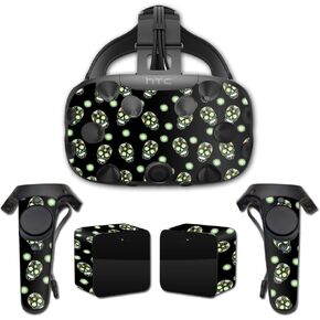 MightySkins Skin Compatible with HTC Vive wrap Cover Sticker Skins Glowing Skulls