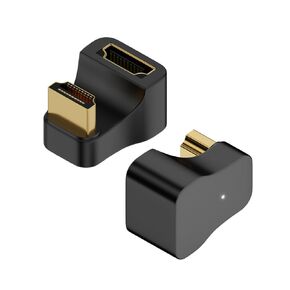 2 Pack UHD HDMI 8K Extension Adapter, U Shape 3D 48Gbps HDMI 2.1 Extender, 180 Degree Down Angle HDMI Male to HDMI Female Extension Connector Coupler, Support 8K@60Hz 4K@120Hz