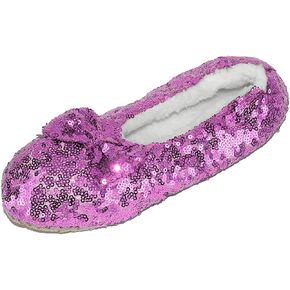 Women's Sequins Ballerina Slippers with Sherpa Fleece Lining
