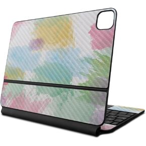 Carbon Fiber Skin Compatible with Apple Magic Keyboard for iPad Pro 13‑inch (M4) 2024 - Watercolor White - Premium 3M Vinyl Protective Decal Cover - Easy to Apply | Crafted in The USA by MightySkins