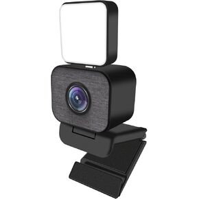 Webcam with Mini Light, Built-in Microphone, 1080P/30fps HD Video, 120° Wide Angle Camera, Low Light Correction, USB Plug and Play, Works with Zoom Teams Skype Google Meet in Kuwait