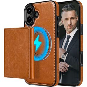 LOHASIC Wallet Case for iPhone 16 Pro Max, 6 Card Holder, Detachable Magnetic Back, Compatible with Mag-Safe, RFID Blocking, PU Leather Credit Slot ProMax Phone Cover, 6.9 Inch - Black