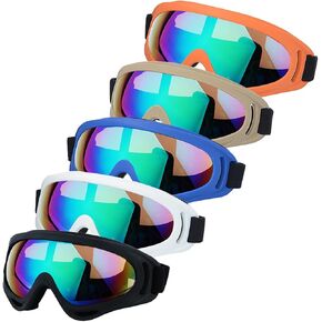LJDJ Motorcycle Goggles - Glasses Set of 5 - Dirt Bike ATV Motocross Anti-UV Adjustable Riding Offroad Protective Combat Tactical Military Goggles for Men Women Kids Youth Adult in Kuwait
