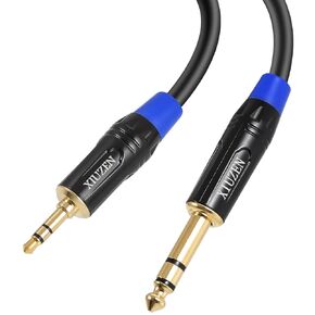 3.5mm TRS to 6.35mm TRS Stereo Cable, 1/8" to 1/4" Male Adapter Aux Cord Audio Cable for Computer, Guitar,Speakers and Amplifiers -3 Feet
