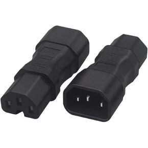 IEC320 C14 to C5 AC power converter,IEC320 C14 3 pin plug to C5 3 hole socket Power adapter，C5 to C14 Adapter Straight Headed IEC Extender Power Adapter (C14 TO C5)