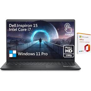 Dell Inspiron 15 3000 3530 Touchscreen Laptop Computer, 15.6 FHD Touch Screen Business Laptop PC, Intel Core i7 10-Cores, 32GB RAM 1TB SSD, Windows 11 Pro, Lifetime Office, Numeric Keypad Webcam USB-C
