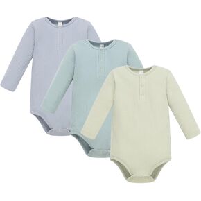Baby Boy Ribbed Bodysuit Long Sleeve Solid Romper Newborn One Piece Outfits Unisex Ribbed Clothes,0-18 Months