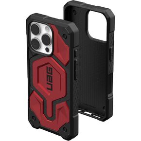 URBAN ARMOR GEAR UAG Designed for iPhone 16 Pro Case 6.3" Monarch Pro - Compatible with MagSafe Charging Rugged Heavy Duty Shockproof Anti-Slip Military Grade Protective Cover, Crimson