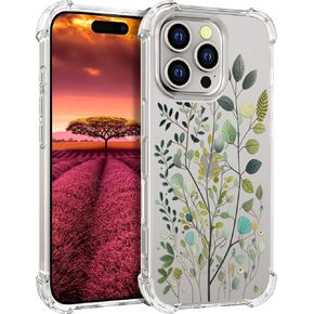 Compatible with iPhone 16 Pro Case Designer Cute Clear for Women,Transparent Silicone Phone Cover Case Design (Black Flowers Line Art)