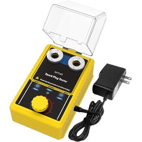 LINXINO Car Spark Plug Tester,Spark Plug Tester Three Holes,Simulated RPM Range:200-9000RPM,Car Spark Tester Tool with Protective Cover for 12V Car Spark Plugs