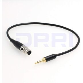 DRRI 3Pin Mini-XLR Female to 3.5mm TRS Male Pro Lapel Mic Audio Cable (30CM)