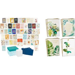 Hallmark All Occasion Boxed Set of Assorted Blank Greeting Cards with Card Organizer (Pack of 100)—Birthday, Thank You, Congratulations, Wedding, Baby, Thinking of You, Sympathy