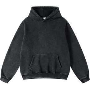 Mens Oversized Hoodie Cool Pullover Hoodies Vintage Wash Plush Heavyweight Hoodie Trendy Hooded Sweatshirt Cotton Big and Tall Hoodies for Men Couples Streetwear College Winter Autumn Green XL