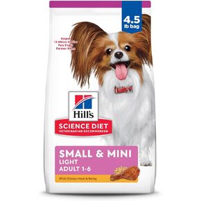 Hill's Science Diet Light , Adult 1-6, Small & Mini Breeds Weight Management Support, Dry Dog Food, Chicken & Barley, 15.5 lb Bag