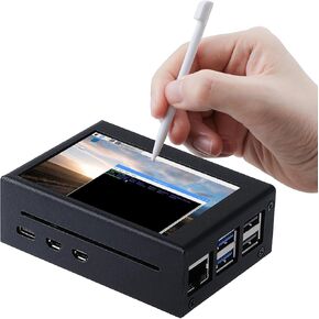 Metal Case for Raspberry Pi 5 with Fan Cooling, Metal case for Raspberry pi 5 with 3.5 Inch LCD Touch Screen TFT Display for Raspberry Pi 5,Raspberry pi 5 Screen LCD Display (No Pi Board)