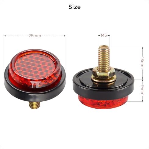 عاكسات Evermotor للوحة ترخيص الدراجة النارية ومسامير وصواميل بيضاء صغيرة مزخرفة M5 برغي علامة مستديرة عاكسة للدراجة (6 قطع) in Kuwait