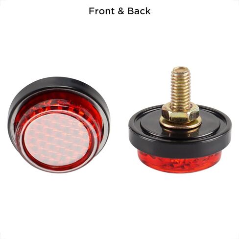 عاكسات Evermotor للوحة ترخيص الدراجة النارية ومسامير وصواميل بيضاء صغيرة مزخرفة M5 برغي علامة مستديرة عاكسة للدراجة (6 قطع) in Kuwait