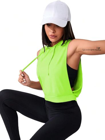 SweatyRocks Women's Sleeveless Workout Top Gym Activewear Crop Tank Top Open Side Shirt for Athletic Exercise Khaki Medium in Kuwait