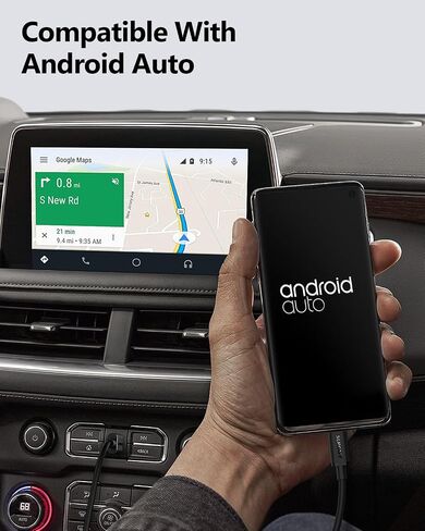 كابل SUNGUY 10 جيجابت في الثانية Android Auto USB C 3.3FT [2 حزمة]، كابل بيانات 3A USB C 3.1 Gen 2 شحن سريع، كابل USB C Carplay لهاتف iPhone 15/15 Pro/15 Pro Max، Samsung Galaxy S23، iPad Pro، Pixel، LG in Kuwait