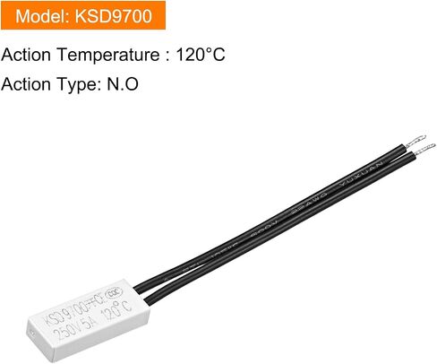 KSD9700 NO 60C Temperature Control Switch Thermostat Thermal Protector Switch - Normally Open/250V 5A/Plastic/2Pcs in Saudi Arabia