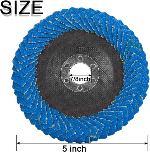 5Pcs Curved Flap Discs Angle Grinder Sanding Disc 60 Grit, Radial Zirconia Grinding Wheel, High Density Abrasive Corner Flap Disc, High Performance Edge Grinding (4inch x 5/8inch) in Saudi Arabia