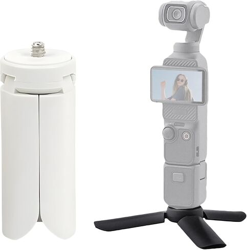 Pocket 3 Mini Tripod for DJI Osmo Pocket 3 2 1, Compact Foldable Tripod for DJI OM 4/Action 3 4/GoPro Hero 12 11/for Insta360 X4/for Instax Mini PAL with 1/4 Inch Screw Vlog Tripod - Black in Saudi Arabia