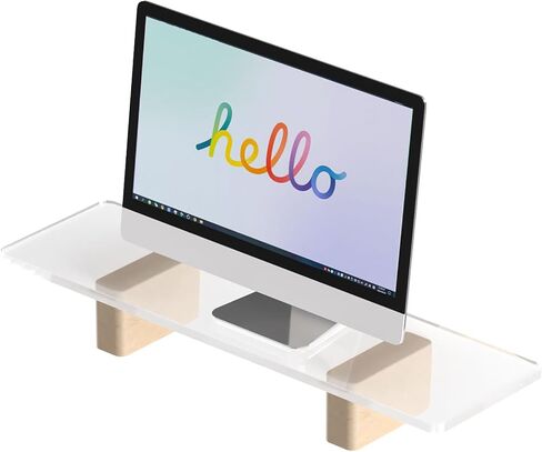 Acrylic Monitor Stand, Premium Large Acrylic Monitor Riser 23 inch, Crystal Clear Acrylic Computer Stand, Laptop Desk Stand for Home Office Printer Screen Keyboard in Kuwait
