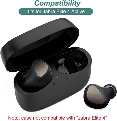 حافظة شحن لـ Jabra Elite 4 Active - قاعدة شاحن بديلة لسماعات Jabra Elite 4 Active (أسود) in Kuwait