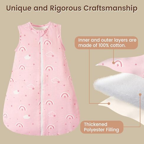 كيس نوم شتوي للأطفال من david's Kids بعمر 6-12 شهرًا، بطانية قطنية يمكن ارتداؤها 2.5 TOG للأطفال مع سحاب ثنائي الاتجاه، كيس نوم دافئ للجنسين الأولاد والبنات، مقاس متوسط، حيوانات in Kuwait