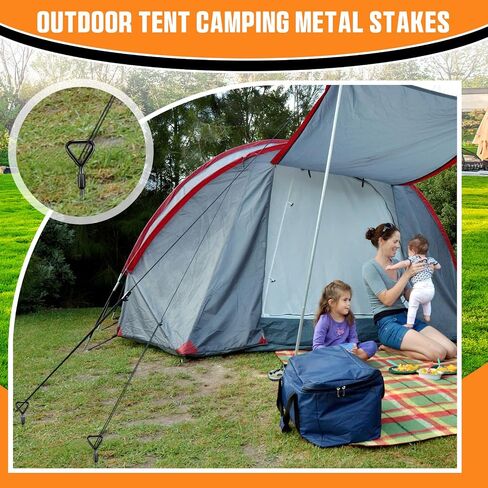 8 Pcs 12" Ground Stakes Heavy Duty Trampoline Stakes Ground Anchors Screw in Heavy Duty Tent Stakes with Drill Bit Metal Ground Anchors for Swing, Trampoline, Tents, Securing Animals in Saudi Arabia