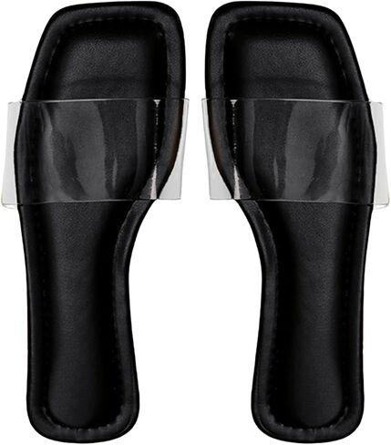 GORGLITTER Women's Clear Sandals Single Strap Open Toe Slide Shoes in Saudi Arabia