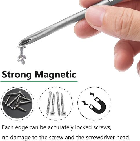 10Pcs Magnetic Slotted Phillips Screwdriver Bit Set with 1/4 Inch Hex Shank, Flat Slotted + Cross Head Drive Bits S2 Steel for Power Screwdriver Drill Impact Driver (2-inch/50mm Length) in Saudi Arabia