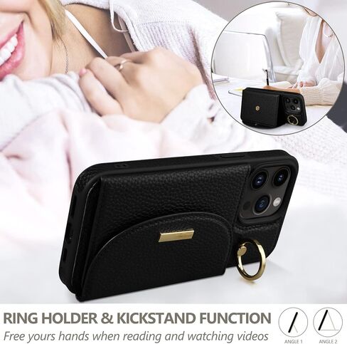 Keallce Case for iPhone 12 Pro Max 6.7'' 2020, Flip Wallet Case with Card Slots, Ring Stand Holder Kickstand, Folio Leather Protective Phone Cover for Women Compatible with iPhone 12 Pro Max 5G, Beige in Saudi Arabia