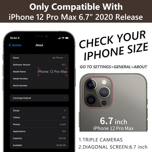 Keallce Case for iPhone 12 Pro Max 6.7'' 2020, Flip Wallet Case with Card Slots, Ring Stand Holder Kickstand, Folio Leather Protective Phone Cover for Women Compatible with iPhone 12 Pro Max 5G, Beige in Saudi Arabia