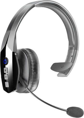 Bluetooth Headset, Wireless Headset with Noise Canceling Mic (90 Hrs) Talktime & Mute Button, Trucker Bluetooth 5.2 Single-Ear Phone Headphones for Work/Truck Driver/Office/Cellphone in Saudi Arabia