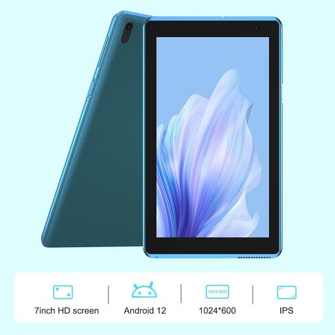 2024 Android 12 Tablet, 7 inch Tablet, 4GB RAM+32GB ROM/ 512GB Expandable Tablet PC,1.6Ghz Quad-core Processor Computer Tablet, 1024*600 IPS Touch Screen, 5MP Dual Camera, WiFi, Game, Bluetooth Tablet in Saudi Arabia