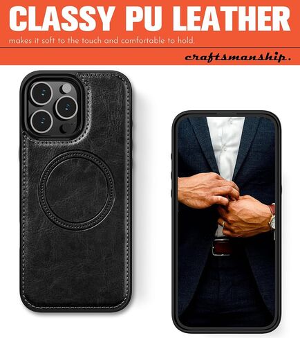 LOHASIC Wallet Case for iPhone 16 Pro Max, 6 Card Holder, Detachable Magnetic Back, Compatible with Mag-Safe, RFID Blocking, PU Leather Credit Slot ProMax Phone Cover, 6.9 Inch - Black in Saudi Arabia