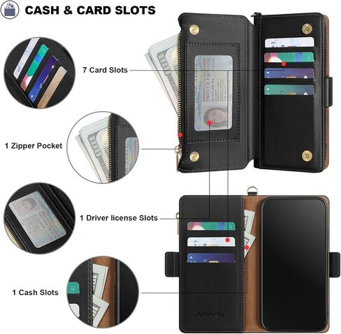 Antsturdy for Samsung Galaxy S20 FE Wallet Case with Card Holder,Galaxy S20 FE Phone Case RFID Blocking PU Leather Flip Protective Cover Credit Card Slots Wrist Strap Kickstand Function Men Women,Blue in Saudi Arabia