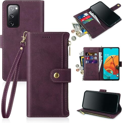 Antsturdy for Samsung Galaxy S20 FE Wallet Case with Card Holder,Galaxy S20 FE Phone Case RFID Blocking PU Leather Flip Protective Cover Credit Card Slots Wrist Strap Kickstand Function Men Women,Blue in Saudi Arabia