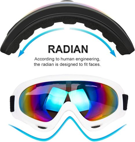 LJDJ Motorcycle Goggles - Glasses Set of 5 - Dirt Bike ATV Motocross Anti-UV Adjustable Riding Offroad Protective Combat Tactical Military Goggles for Men Women Kids Youth Adult in Kuwait