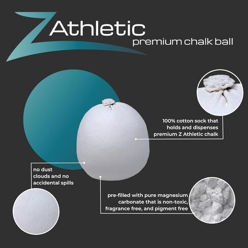 كرة الطباشير Z Athletic Gym لتسلق الصخور والجمباز ورفع الأثقال، كرة قابلة لإعادة الملء بوزن 2 أونصة in Kuwait