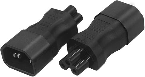 IEC320 C14 to C5 AC power converter,IEC320 C14 3 pin plug to C5 3 hole socket Power adapter，C5 to C14 Adapter Straight Headed IEC Extender Power Adapter (C14 TO C5) in Saudi Arabia