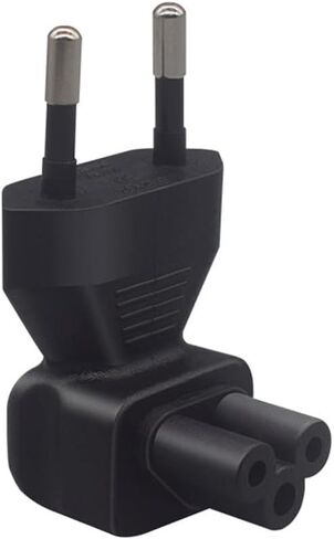 EU Plug to IEC320 C5 AC Power Converter Plug,European Standard Plug Cylindrical 2-pin to C5 3-Hole AC Power Converter,EU Male Plug to C5 Laptop Power Adapter Converter in Saudi Arabia