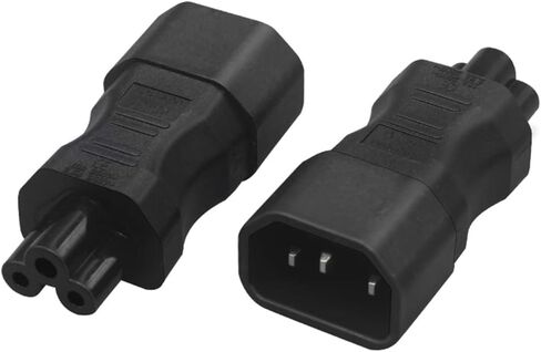 IEC320 C14 to C5 AC power converter,IEC320 C14 3 pin plug to C5 3 hole socket Power adapter，C5 to C14 Adapter Straight Headed IEC Extender Power Adapter (C14 TO C5) in Saudi Arabia