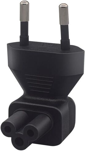 EU Plug to IEC320 C5 AC Power Converter Plug,European Standard Plug Cylindrical 2-pin to C5 3-Hole AC Power Converter,EU Male Plug to C5 Laptop Power Adapter Converter in Saudi Arabia