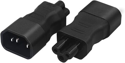 IEC320 C14 to C5 AC power converter,IEC320 C14 3 pin plug to C5 3 hole socket Power adapter，C5 to C14 Adapter Straight Headed IEC Extender Power Adapter (C14 TO C5) in Saudi Arabia