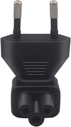 EU Plug to IEC320 C5 AC Power Converter Plug,European Standard Plug Cylindrical 2-pin to C5 3-Hole AC Power Converter,EU Male Plug to C5 Laptop Power Adapter Converter in Saudi Arabia