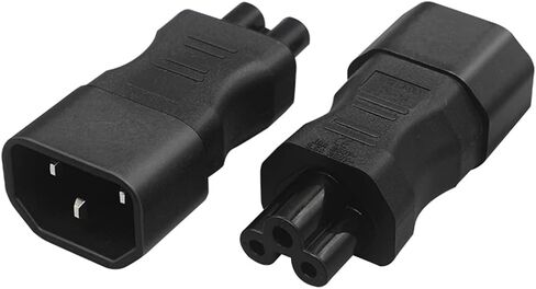 IEC320 C14 to C5 AC power converter,IEC320 C14 3 pin plug to C5 3 hole socket Power adapter，C5 to C14 Adapter Straight Headed IEC Extender Power Adapter (C14 TO C5) in Saudi Arabia